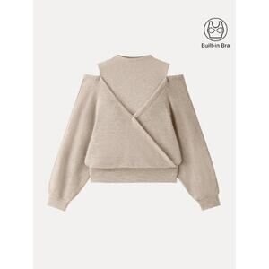 OGL ProWarm Cozy Mockneck Cutout Shoulder Surplice Brami SIZE M NWT